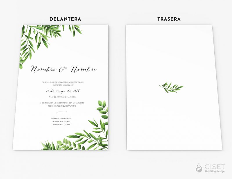 invitaciones de boda con hojas giset wedding