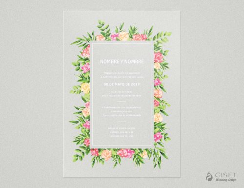 invitaciones de boda transparentes con flores Giset Wedding