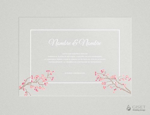 invitaciones de boda transparentes con flores de sakura Giset Wedding