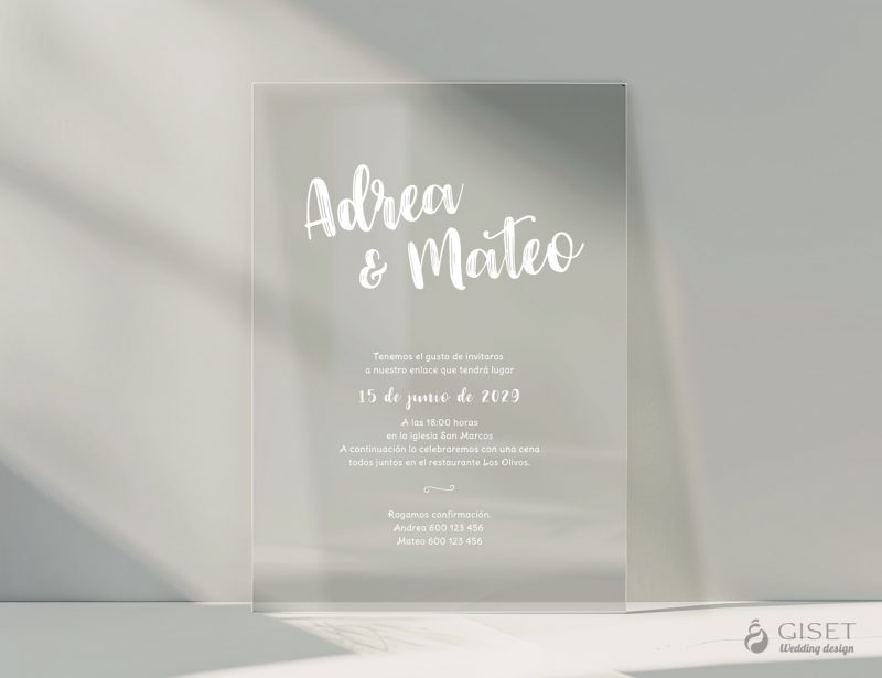 Giset Wedding, invitaciones de boda transparentes, diferentes y originales